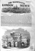 Original Old Antique Print 1858 Gateway Palace Quare Kalapoor Architecture 19th