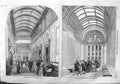 Old Antique Print 1858 Promenade Gallery Buckingham Palace Royal Corridor 19th
