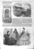 Old Antique Print 1858 River Ottawa James'S Hall Piccadilly Fashion Dress 19th