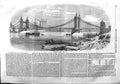 Original Old Antique Print 1858 Chelsea New Bridge River Thames Boats London