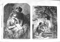 Original Old Antique Print 1858 Ballad Romance Music Poor Man Charity Fine Art