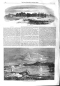 Original Old Antique Print 1858 Fort Saugor Yan Yean Waterworks Melbourne 19th