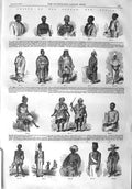 Original Old Antique Print 1858 Chiefs Soudan Africa Sierra Leone Natives Men
