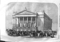 Original Old Antique Print 1858 Exterior Covent Garden Theatre Architecture