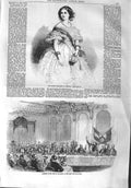 Original Old Antique Print 1858 Queen Portugal Banquet Malakoff Army Navy Club