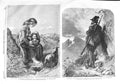 Original Old Antique Print 1858 Children Ramblers Tyrolese Chamois-Hunter Hagg
