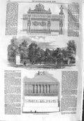 Original Old Antique Print 1858 Entrance Hyde Park Sepulchre Mausolus Budrum