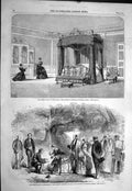 Old *6048 1858 Queen Birmingham Bedroom Stoneleigh Abbey Oak Tree War