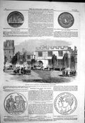 Old 1858 Queen Birmingham Warwick Castle Medal King Portugal Stephani Victorian