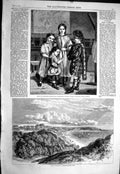 Old 1858 View South Cliff Filey Yorkshire Children Royal Caledonian A Victorian