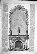 Old 1858 Stove Mantelpiece Looking Glass Sultan Turkey Alderman Copel Victorian