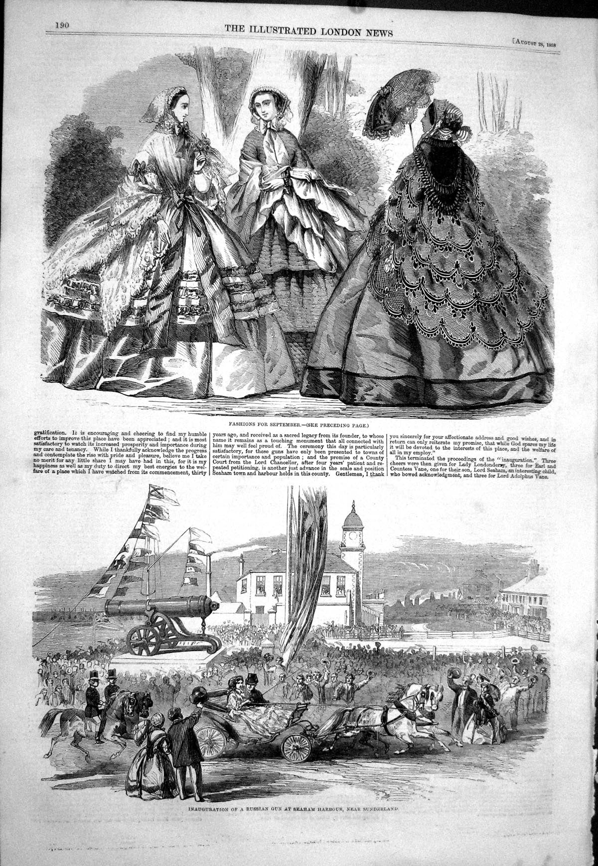 Old 1858 Inauguration Russian Gun Seaham Harbour Sundeland Ladies Fas Victorian