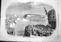 Original Old Antique Print 1858 Filling Napoleon Dock Cherbourg Ships France