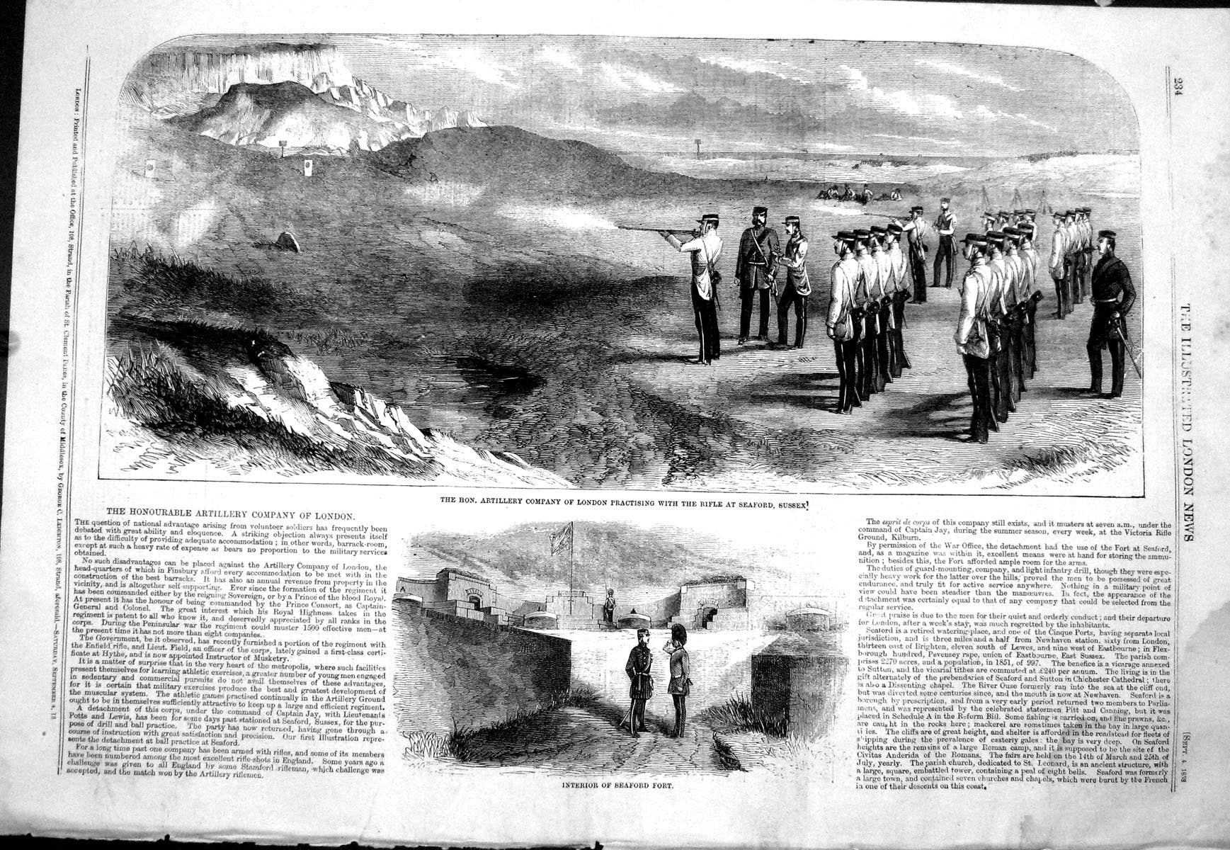 Old 1858 Artillery Company London Practising Leeds Rifle Seaford Fort Victorian