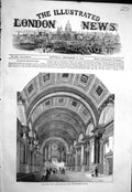 Old Antique Print 1858 Queen Visit Leeds Interior Great Hall Architecture 19th