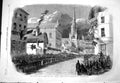 Antique Old Print 1858 Queen Leeds Royal Cortege Procession Woodhouse Lane 19th