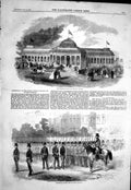 Old 1858 Crystal Palace Toronto Canada Inspection City London Militia Victorian