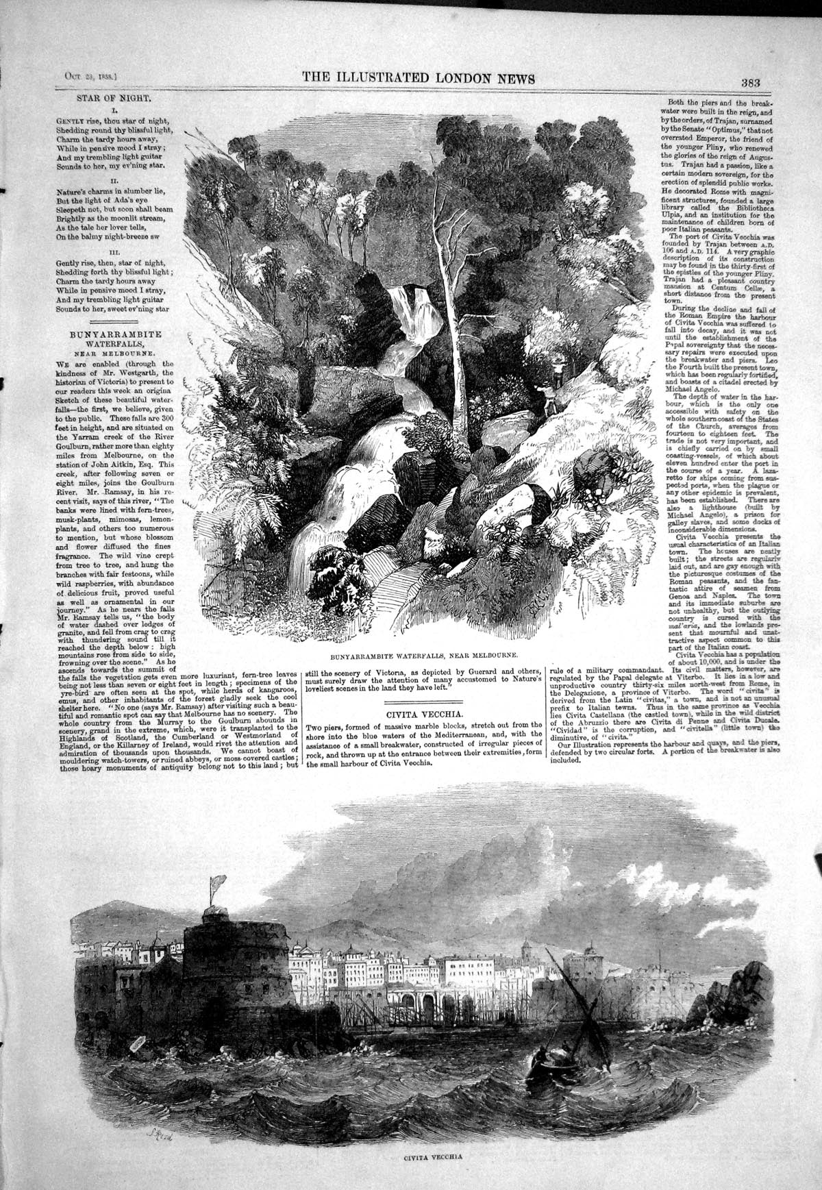 Old 1858 Bunyarrambite Waterfalls Melbourne View Civita Vecchai Sea T Victorian