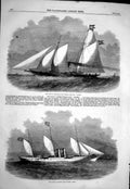 Old 1858 King Denmark Steam Yacht Falkin Pacha Egypt Said Sailing Shi Victorian