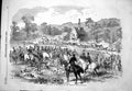 Antique Print 1858 First Meet Season CotswHounds Dogs Horses Hunting Horses