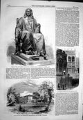 Old 1858 Statue Isaac Barrow Trinity College Tapton House Stephenson Victorian