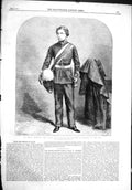 Antique Old Print *6046 1858 Royal Highness Prince Wales Uniform Colonel Army