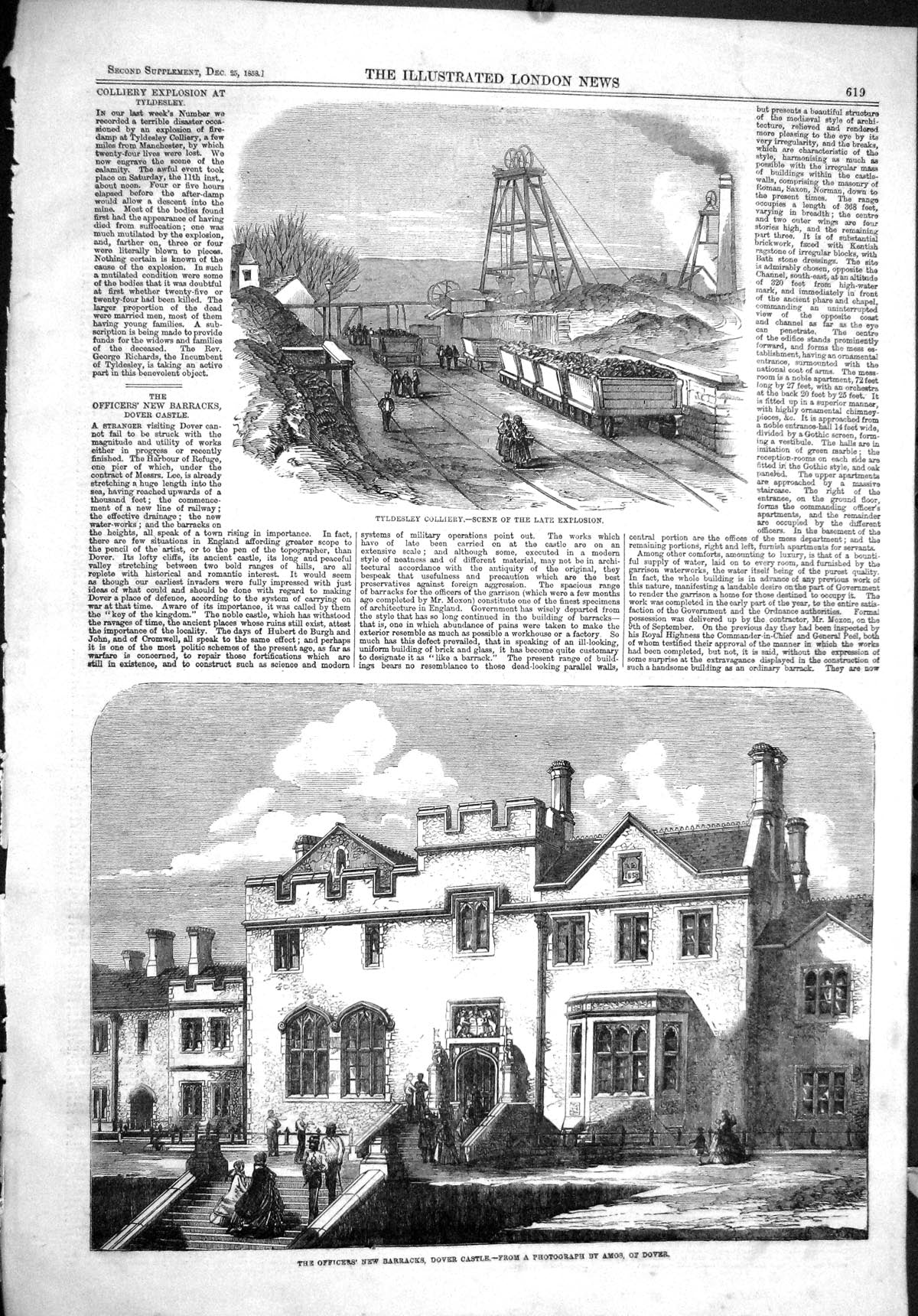 Old 1858 Tyldesley Colliery Officers Barracks Dover Castle Architectu Victorian