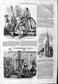 Original Old Antique Print 1859 Fashion Church Tasmania Boys Refuge Shoemaking