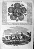 Original Old Antique Print 1859 D'Eyncourt Memorial Window Lincoln Rayons Manor