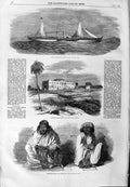 Old Antique Print 1859 Steam Yacht King Ava Mushruff Wahid Sahib Nassick 19th