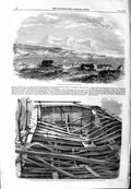 Original Old Antique Print 1859 Bay Valparaiso Sarah Sands Iron Steam Ship 19th