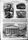 Old Antique Print 1859 Tomn Mausolus British Museum Steinbock Borca Gries 19th