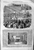 Original Old Antique Print 1859 Burns Centenary Crystal Palace Tavern Dumfries