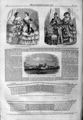 Old Antique Print 1859 Ayr Fashion Iron Ship Taylerson Diagrams Drawing 19th