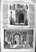 Original Old Antique Print 1859 Members Entrance Houses Parliament Staircase