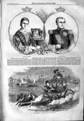 Original Old Antique Print 1859 Princess Napoleon Keranchie Kidrapore Omnibus