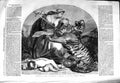 Old Antique Print 1859 Scene Tiger Dead Children Man Sword Armitage Art 19th