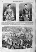 Old Antique Print 1859 Duchess Calabria Napoleon Hotel Ville Court Louis 19th