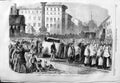 Original Old Antique Print 1859 Funeral Signor Emilio Dandolo Milan Italy 19th