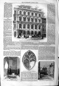 Old Antique Print 1859 Mutual Life Assurance Office Cheapside Cumberland 19th