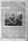 Original Old Antique Print 1859 Children Minding Mothers Stall Fish Market 19th