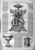 Old Antique Print 1859 Testimonial Moses Montefiore Viceroy Egypt Tankard 19th