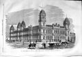 Original Old Antique Print 1859 Post Office Building Design Melbourne Australia