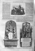 Original Old Antique Print 1859 Church John Baptist Perth Monument Crim 19th