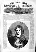 Original Old Antique Print 1859 Portrait Little Red Riding Hood 19th