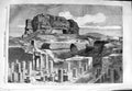 Original Old Antique Print 1859 Roman City Uriconium Archaeology Wroxeter 19th
