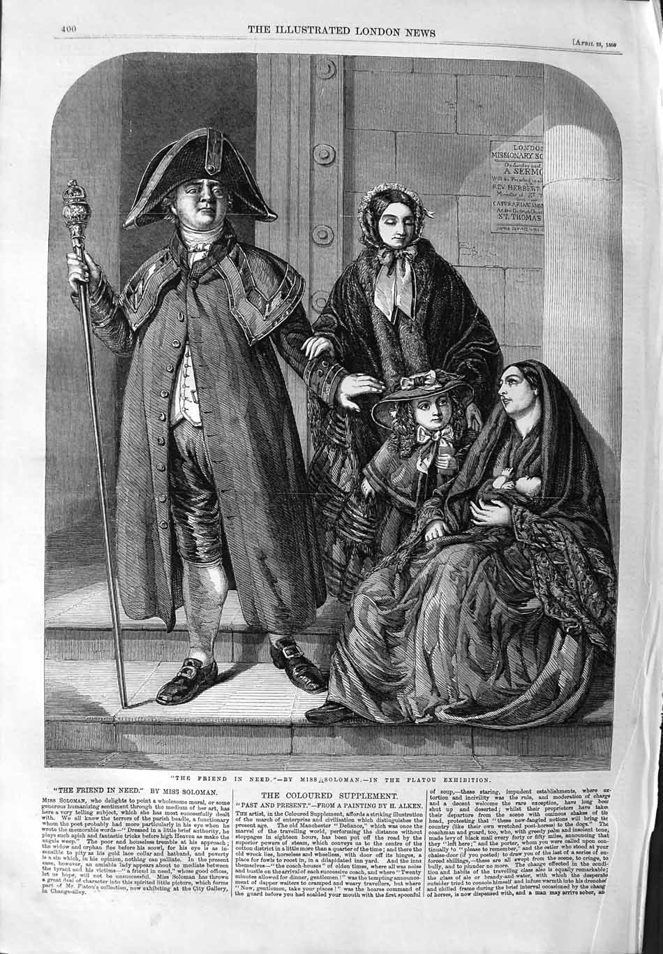 Old Antique Print 1859 Soloman Flatou Fine Art Ladies Man London School 19th