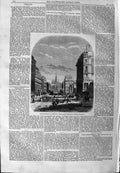 Original Old Antique Print 1859 View Boulevard De Sebastopol Paris France 19th