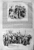 Original Old Antique Print 1859 War Italy Napoleon Proclamation Paris Concorde