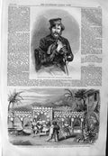 Antique Old Print *3734 1859 Duke Leeds Gardens Palace Dey Algiers Theatre